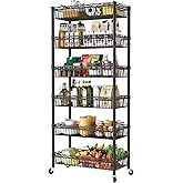 SINGAYE Shelf 6 Tier Wire Shelving Unit Adjustable Storage Shelves Big Basket Rack for Garage Kitchen Office Pantry Laundry Room Organizers13.5 D x 30" W x 65" H Black