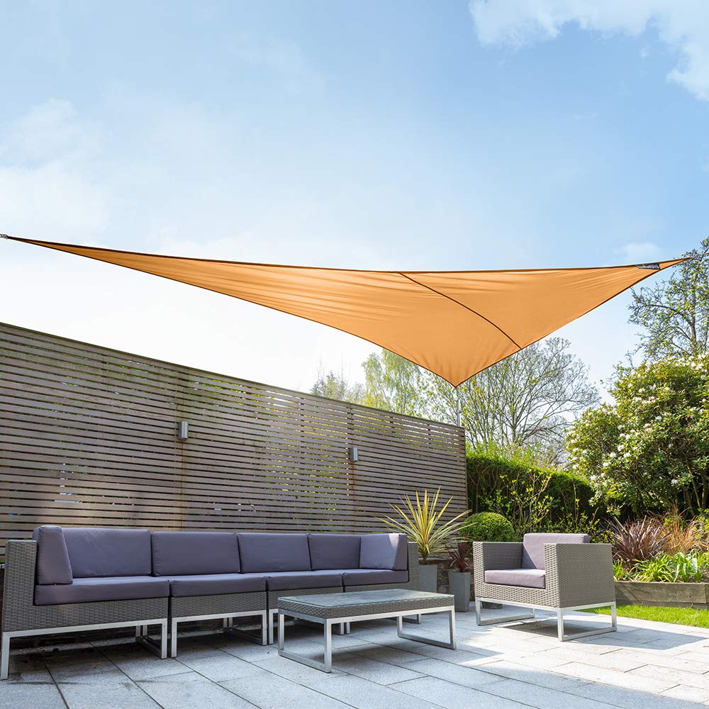 Kookaburra Waterproof Garden Sun Shade Sail Canopy in Orange 98% UV Block (6m x 4.2m Right Angle Triangle)