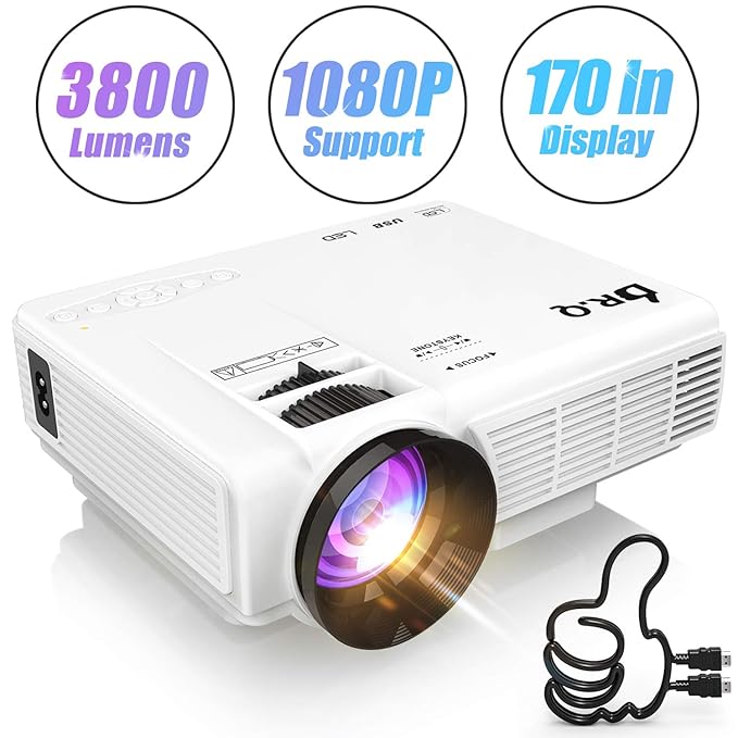 DR.Q HI04 Projector 1080P Full HD and 170'' Display Amazon.co.uk