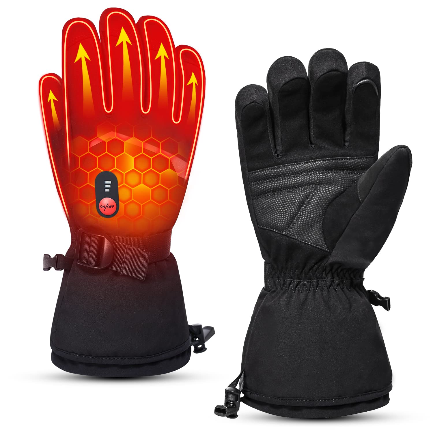 BARCHI Heated Gloves Men Women,Electric Heated Gloves,Rechargeable Winter Hand Warmers,Suitable for Skiing,Riding,Hunting,Running,etc.