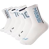 Messi Girls Lifestyle No-Show Socks, 6-Pack Kids Socks, Soft & Stretchy, Comfortable