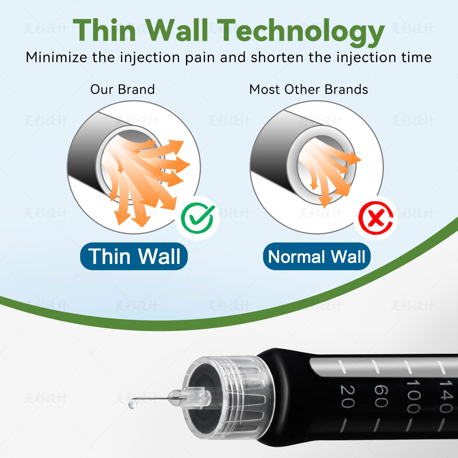 200 Count Insulin Pen Needle 32G 4 mm (5/32”), Universal Fit Compatible with Most Pen Injector Device, Ultra-Thin for Comfortable Insulin Injection