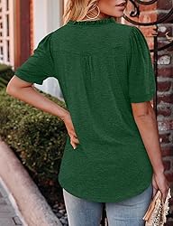 KISSMODA Women's Tunic Tops Casual V Neck Short