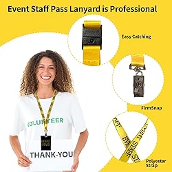 30 Pack Yellow Event Staff Lanyards with PVC Pass