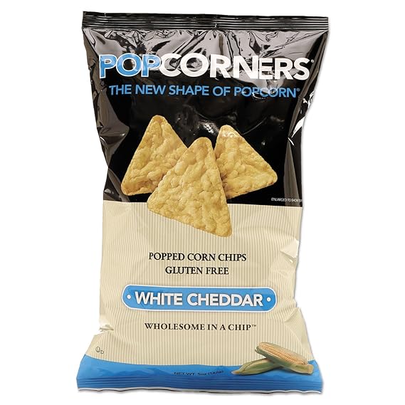 Medora Snacks Popcorners PoppedCorn Chips, White Cheddar