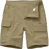Yevtzl Men's Quick-Dry Cargo Shorts, Water Resistant Lightweight Breathable Hiking Fishing Shorts for Men Safari Work Shorts