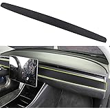 BASENOR Tesla Model 3 Model Y Dashboard Wrap Leather Sticker Matte Black
