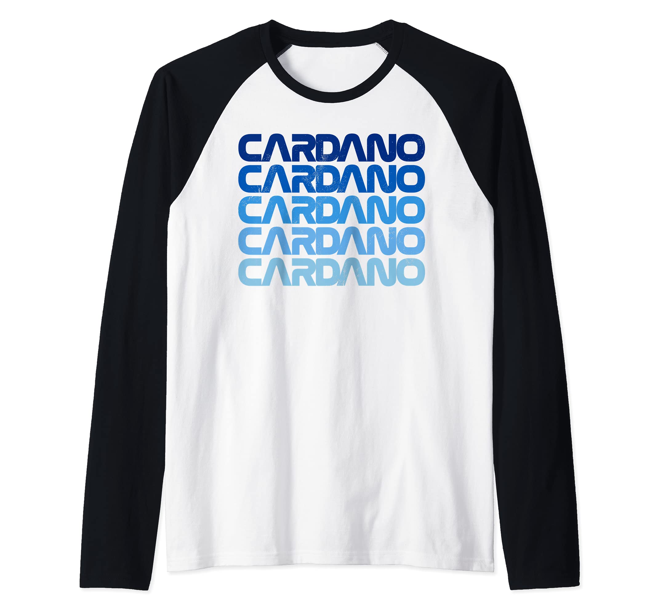 Cardano ADA Cryptocurrency Crypto Currency Blockchain Retro Raglan Baseball Tee