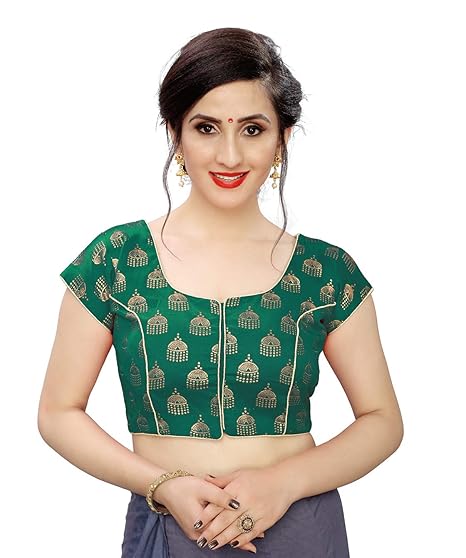 Krishna Export Womens readymade fully stitch saree blouse (Green)