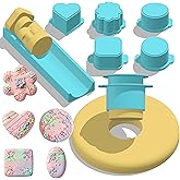 Cake Pop Mold Set with 6.3-Inch Tray, 5 Shapes (Round, Square, Oval, Cloud, Heart) - Cake Pop Cutter and Pusher for Home Baki