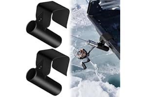 VOCCOS Ice Fishing Sled Rod Holder Ice House Sled Rod Holder Buckets Storage Rack Hands-Free Plastic Ice Fishing Pole Holders Gear Accessories for Outdoor Ice Sled Men Birthday Gift Black