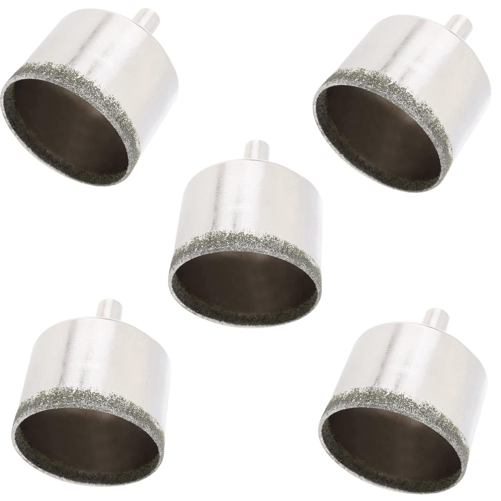 TOP-VIGOR 5Pcs 35mm Diamond Drill Bit Hole Saw, Hollow Core Drill Bit Hole Saw Tools, Hole Cutter Glass Center Pilot Drilling Bits for Glass Ceramics Porcelain Tile Stone Granite Marble