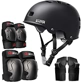 OutdoorMaster Skate Protective Gear Set for Adult &amp; Youth, Skateboard Helmet Knee and Elbow Pads with Wrist Guards for Scooter, Inline Roller Skating, Skateboarding