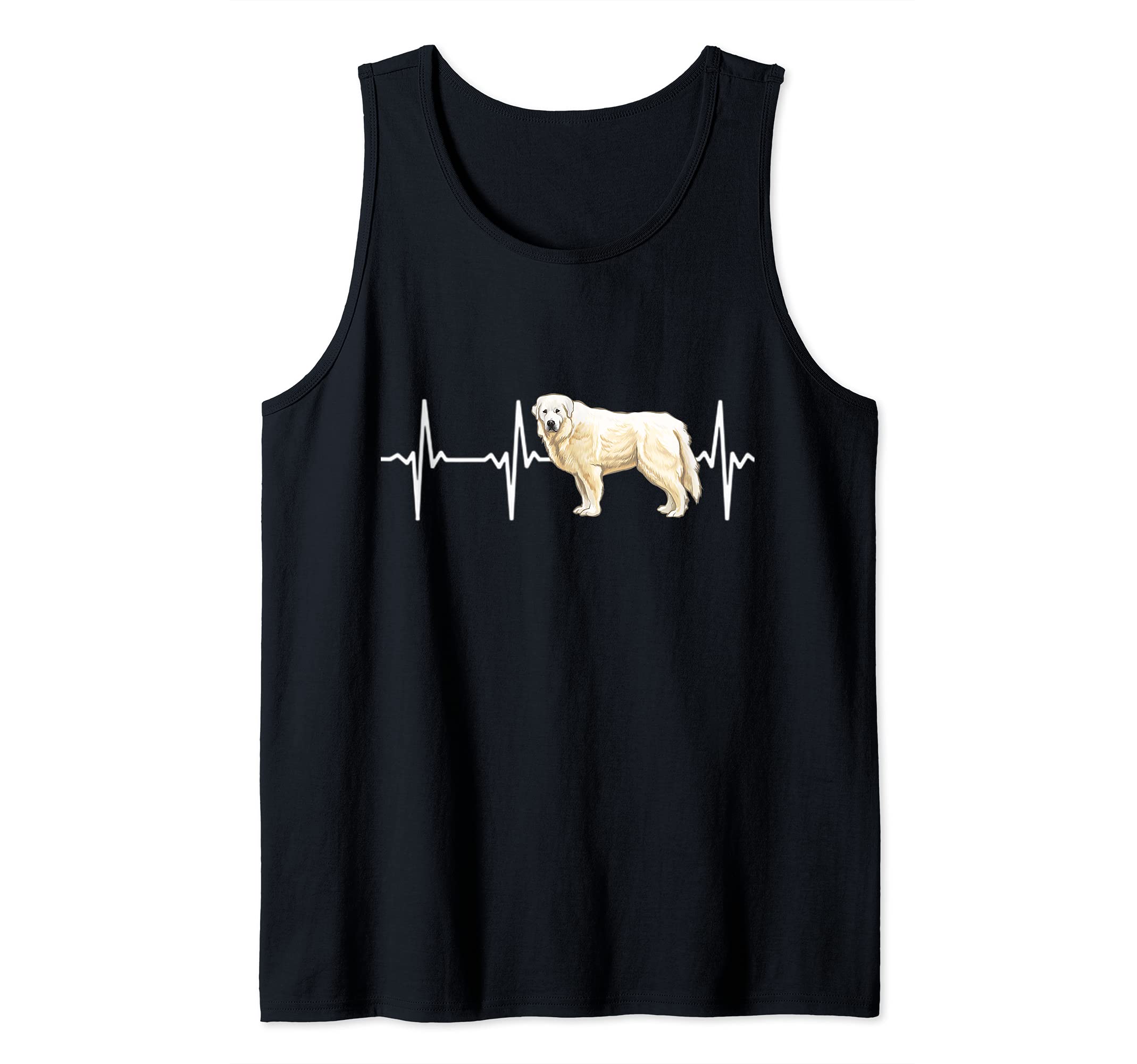 Great Pyrenee Heartbeat Love My Dog Tank Top