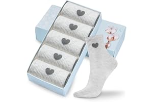 Corlap Women's Crew Socks Ankle High Cotton Fun Cute Athletic Running Socks Gifts For Women (5-Pairs With gifts Box)