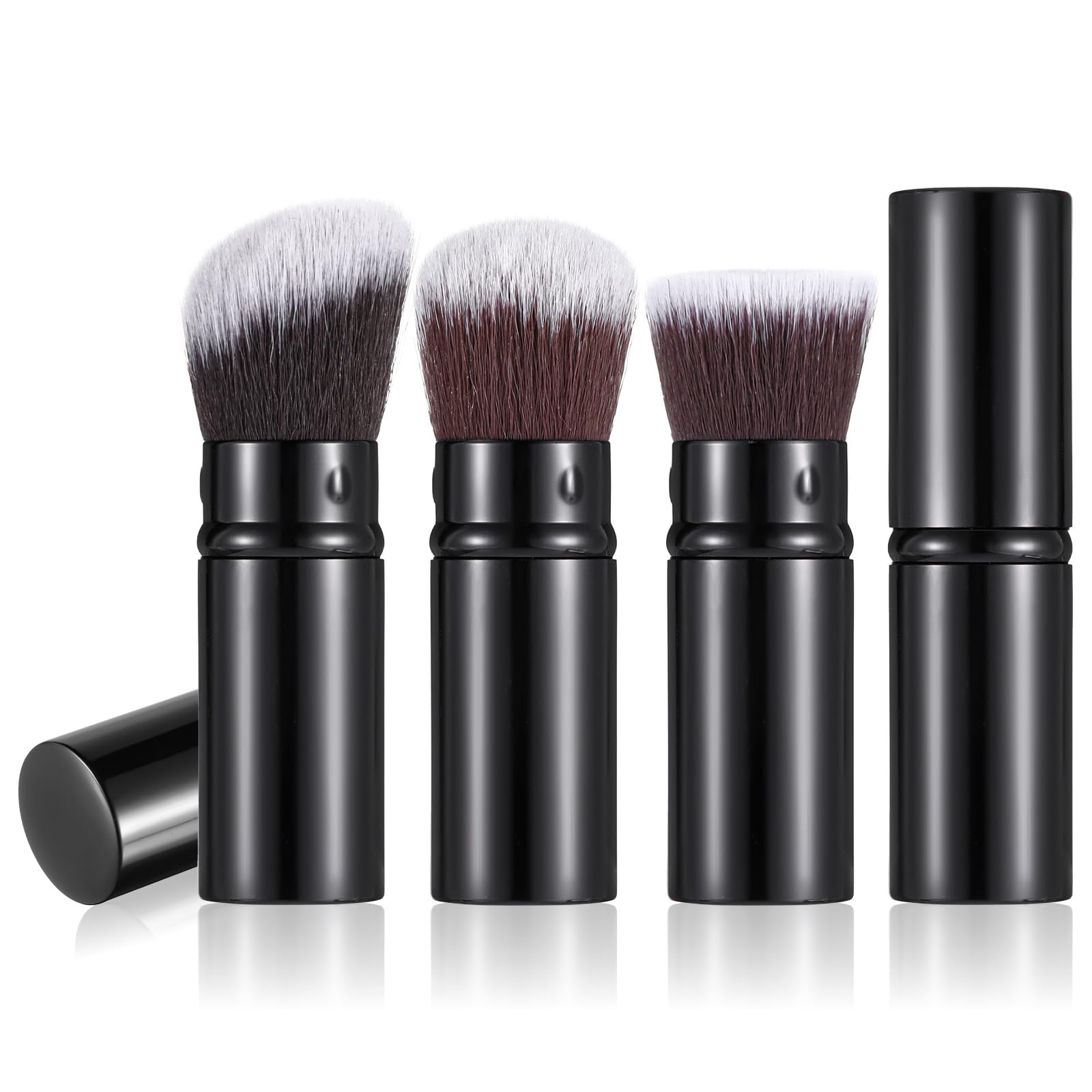 Photo 1 of 3 Pack Retractable Kabuki Brush Travel Kabuki Foundation Brush Retractable Face Blush Makeup Brushes For Blending Liquid Blush Bronzer Buffing Sunscreen Flawless Cosmetics