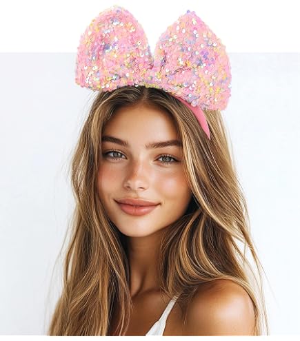Amazon.com : AISIBO Hair Bands, Pink Bowknot Hairband, Women 