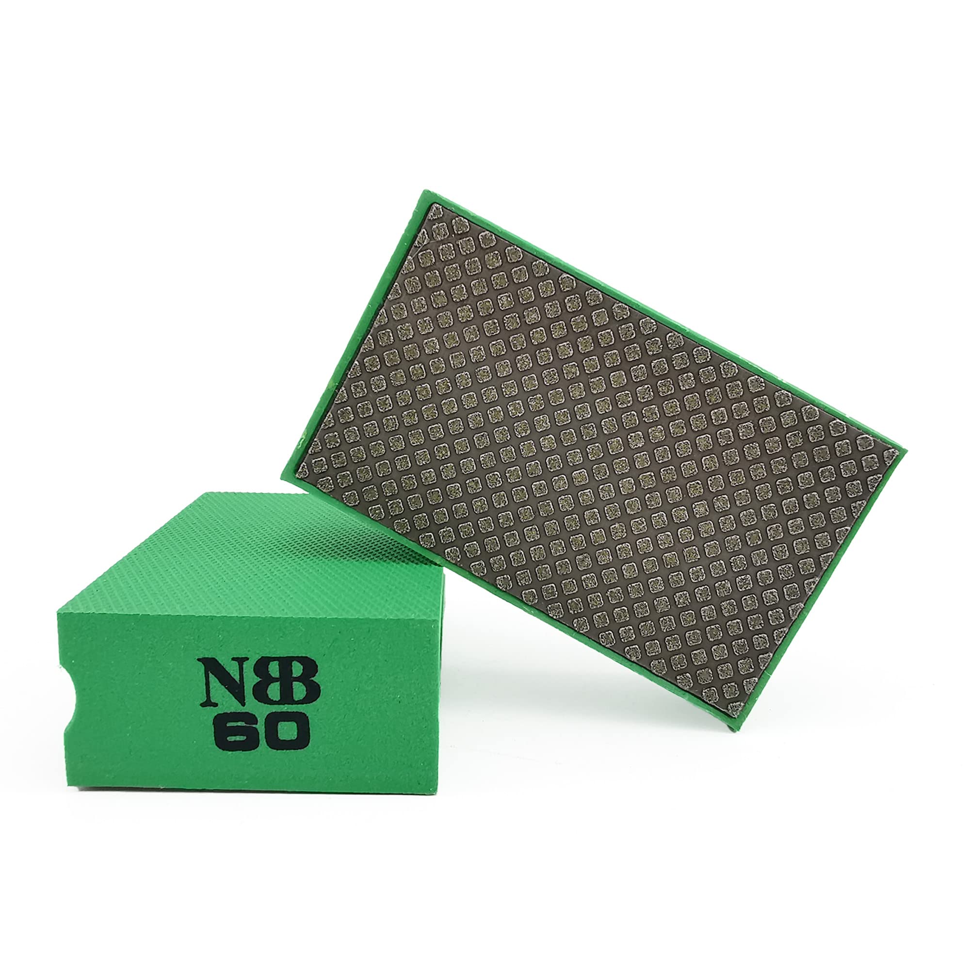 NBB Diamond Sanding/Polishing Pad Diamond Hand Buffing Pad Sanding Block with Foam Sponge Backing for Buffing and Grinding Sharp Edges and Plane of Granite Marble Stone Glass Ceramic (1, 60#)