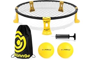 Blinngo - Sport Roundnet Game 3 Balls Version, Available All Day Roundnet Game Set with Strip Light, Lawn, Beach, Backyard Ro