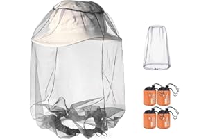 PHOGARY 4 Pack Mosquito Head Net Mesh, Soft Durable Heavy-Duty Fly Screen Protection for Any Outdoor Lover, Insect Mosquito B