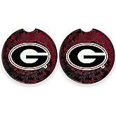 University of Georgia Set of 2 Car Coasters by Magnolia Lane - Removable Absorbent Ceramic Stone Coasters - Ideal Gift for Students, Alumni and Everyday Fan - Show Your SEC NCAA Team Spirit