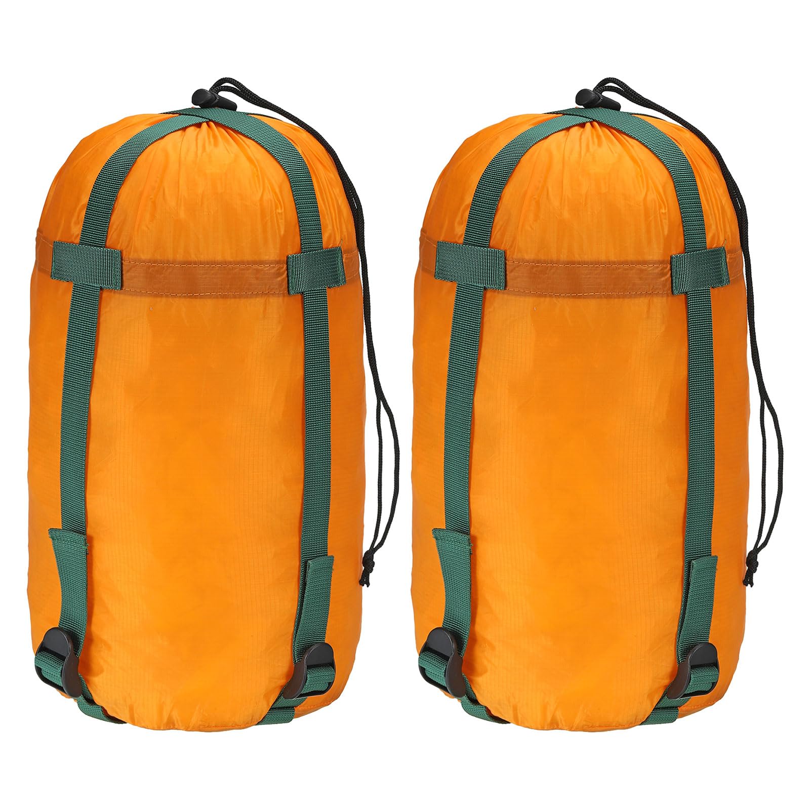 PATIKIL Compression Stuff Sack, 2 Pack 20L Waterproof Sleeping Bag Lightweight Compression Storage Sack for Backpacking Camping, Orange