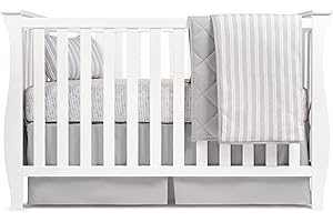 ELY'S & CO. Ely’s & Co. Baby Crib Bedding Sets for Boys and Girls — 4 Piece Set Includes Crib Sheet, Quilted Blanket, Crib Skirt and Decorative Toddler Pillowcase — Grey Design