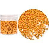 Bala&Fillic Glass 4mm Seed Beads, Orange, 1400pcs, Craft Bead for Bracelet Making
