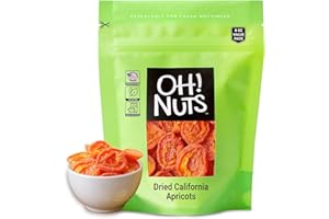 Oh! Nuts Dried Apricots California – 8 oz – No Sugar Added – Packed in New York Zip-Seal Bag to Preserve Natural Freshness and Quality