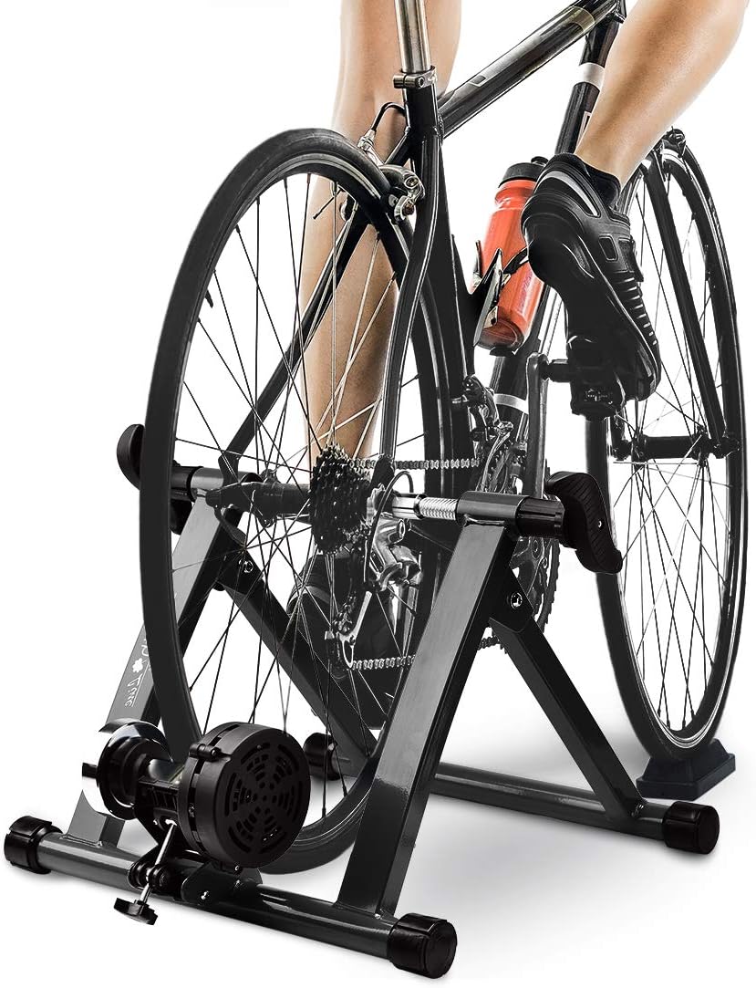 HEALTH LINE PRODUCT Magnetic 8 Varies Resistances Turbo Trainer Stand for Indoor Bicycle Bike, 26-29 inches