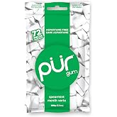 PUR 100% Xylitol Chewing Gum, Spearmint, Sugar + Aspartame Free, Vegan + Non Gmo, 72 Count