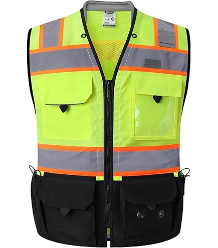 JKSafety 9 Pockets High Visible Reflective Safety Vest