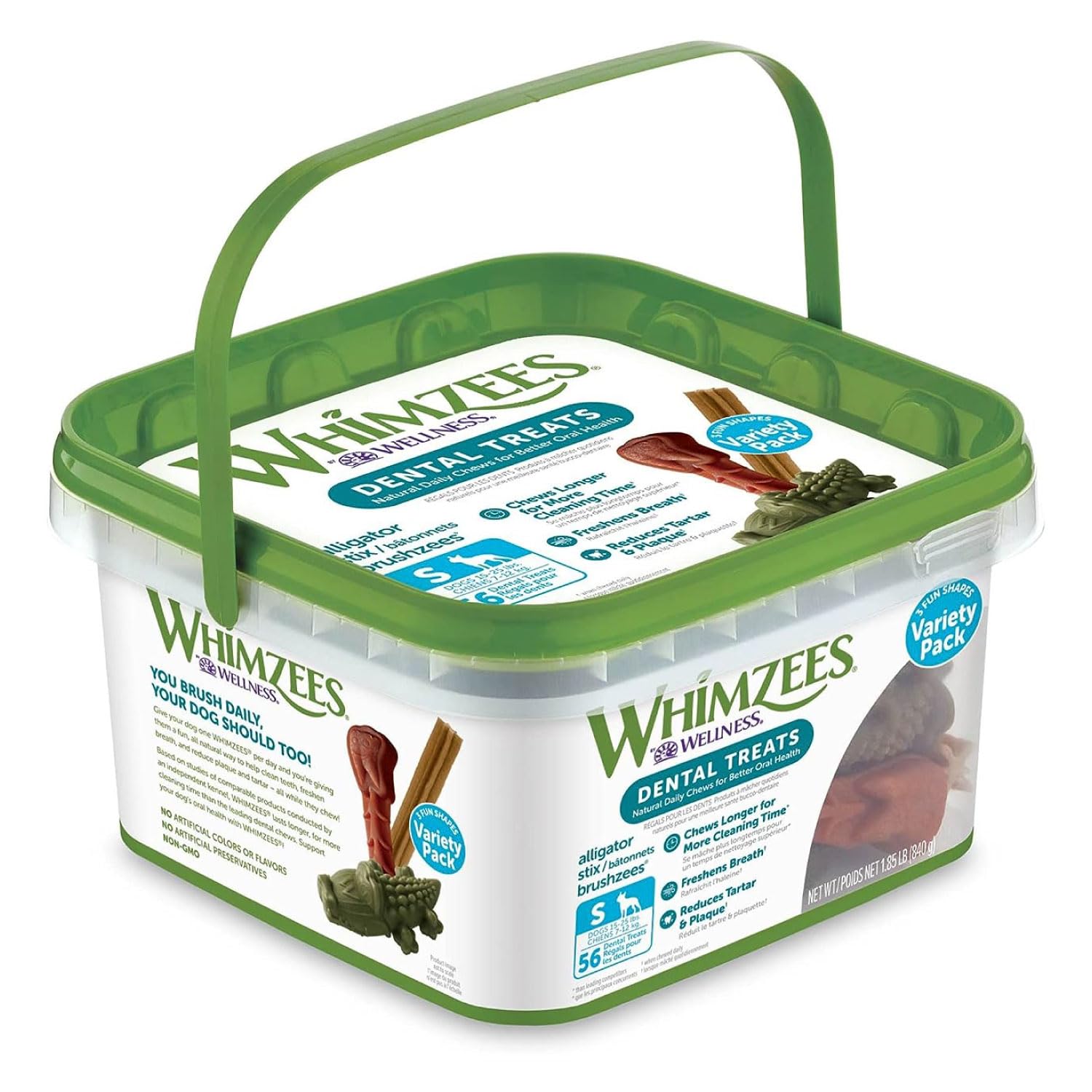 WHIMZEES Natural Grain-Free Dental Dog Treats, Small Box, 56 Pieces