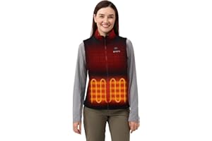 ORORO [Upgraded] Women's Heated Fleece Vest with Heated Collar and Battery, Lightweight Heating Vest Fleece