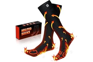 DEORFGO Heated Socks for Men Women Rechargeable,3 Heating Settings Mobile Warming Heated Socks Foot Leg Warmers,Electric Heated Skiing Hunting Camping Fishing Cycling Socks Washable