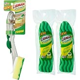 Libman All-Purpose Scrubbing Dish Wand - Fillable, with 4 Multi-Purpose Sponge Head Refills