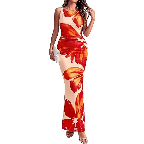 Amazon.com: Women's Cocktail Bodycon Ruffle Sleeveless Formal Midi Pencil  Dress Sexy V Neck Side Slit Asymmetrical Hem Dresses Blue : Clothing, Shoes  & Jewelry