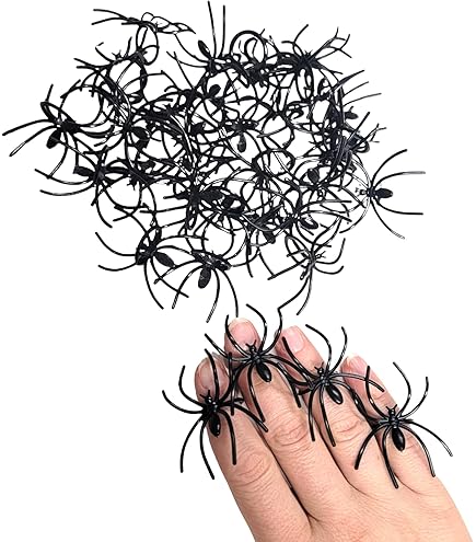 120 Stück Halloween Spinnenringe - Gruseliger Schmuck Für Kinder-Partys