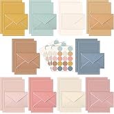 TaoBary 160 Pack Stationery Paper Set,5.5 X 8.25 Inch,Boho Color | stationery paper and envelopes set,50 Double Sided Stationery Writing Papers 50 Matching Envelopes 60 Round Dot Sticker