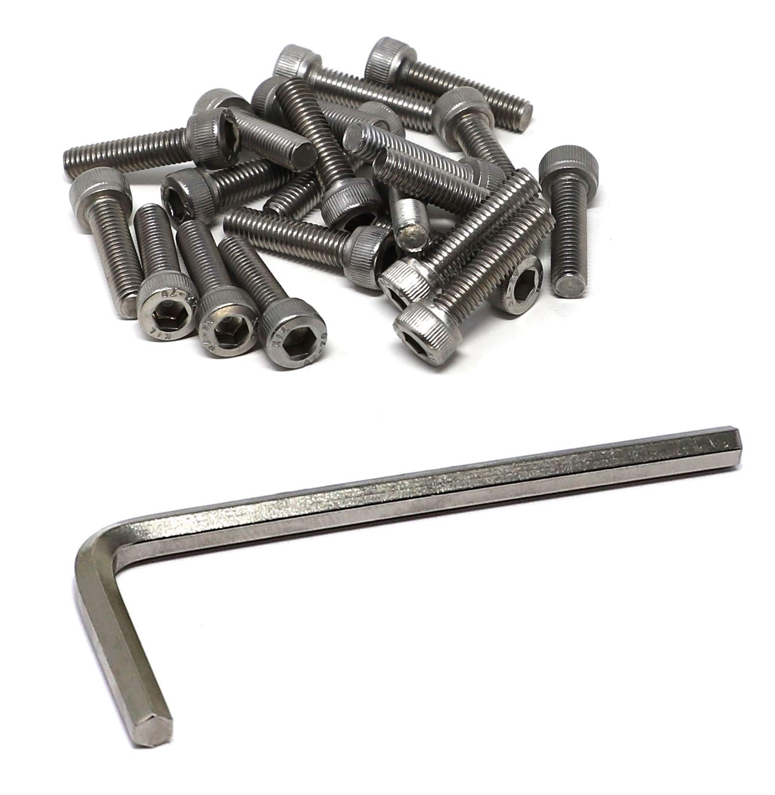 iexcell 50 Pcs M5-0.8 x 20 Stainless Steel 304 Hex Socket Head Cap Screws Bolts Kit