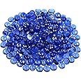 KINGOU Flat Glass Gems/Beads/Stones for Vase Filler, Table Scatter, Games - 1 Lbs (12-14mm, Approx. 1/2")