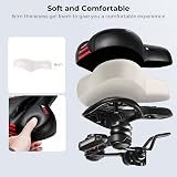 YOUNGDO Ultra Comfortable Bike Saddle Ergonomic Hollow Design Black Red view 2