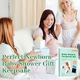 Nabance Baby Footprint Kit Handprint Kit with 4 Inkless Pads 2 Frames 8 Cards view 7