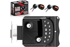 MKING Keyless Entry Door Lock, Black Camper Keyless Entry Door Lock, All Metal RV Lock Keyless Entry, RV Door Lock Keyless Entry for Class C & Some Class A, Will Only Fit 2.75" x 3.75"