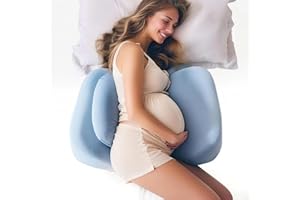 WEIKA Pregnancy Pillows for Sleeping, Upgraded Memory Foam Maternity Pillow, Pregnancy Wedge Pillow for Pregnant Women with Cooling Removable, Washable Cover, Support for Belly,Back (Blue)