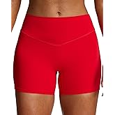 Aoxjox Workout Biker Shorts for Women Tummy Control Metamorph Mid-Rise Athletic Hidden Scrunch Gym Yoga Short 4.5"
