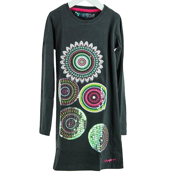 Desigual Vest_Care Kinder Mädchen Kleid 9/10 (134-140) Gris Oscuro
