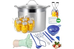 HOMKULA Stainless Steel Canning Pot with Rack and Lid, Large Water Bath Canner, Full Home Canning Supplies Starter Kit, Compa