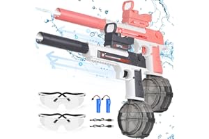 MAYSIDA 2 Pack Electric Water Guns, Automatic Electric Squirt Water Gun with High Capacity & 32-36 FT Long Range, Large Water Soaker, Summer Outdoor Pool Water Toy for Adult Kid (Grey&Pink)