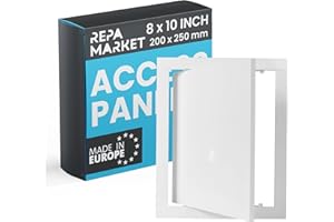 Repa Market 8 x 10 Inch Wall Access Panel for Drywall – White ABS Plastic Wall Hole Cover Plate/Plumbing Access Panel for Drywall & Ceiling/Cover Plates with Latch – Durable Service Hatch